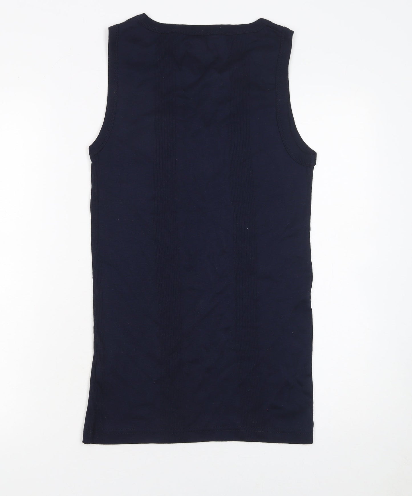 North West Women’s Blue Cotton Fitted Sleeveless Tank Top Size L