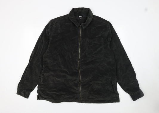 Burton Menswear Black XL Cotton Corduroy Zip Jacket for Men