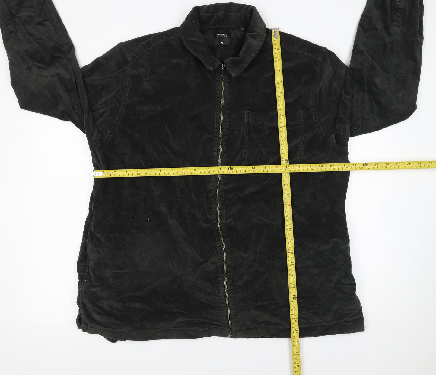 Burton Menswear Black XL Cotton Corduroy Zip Jacket for Men