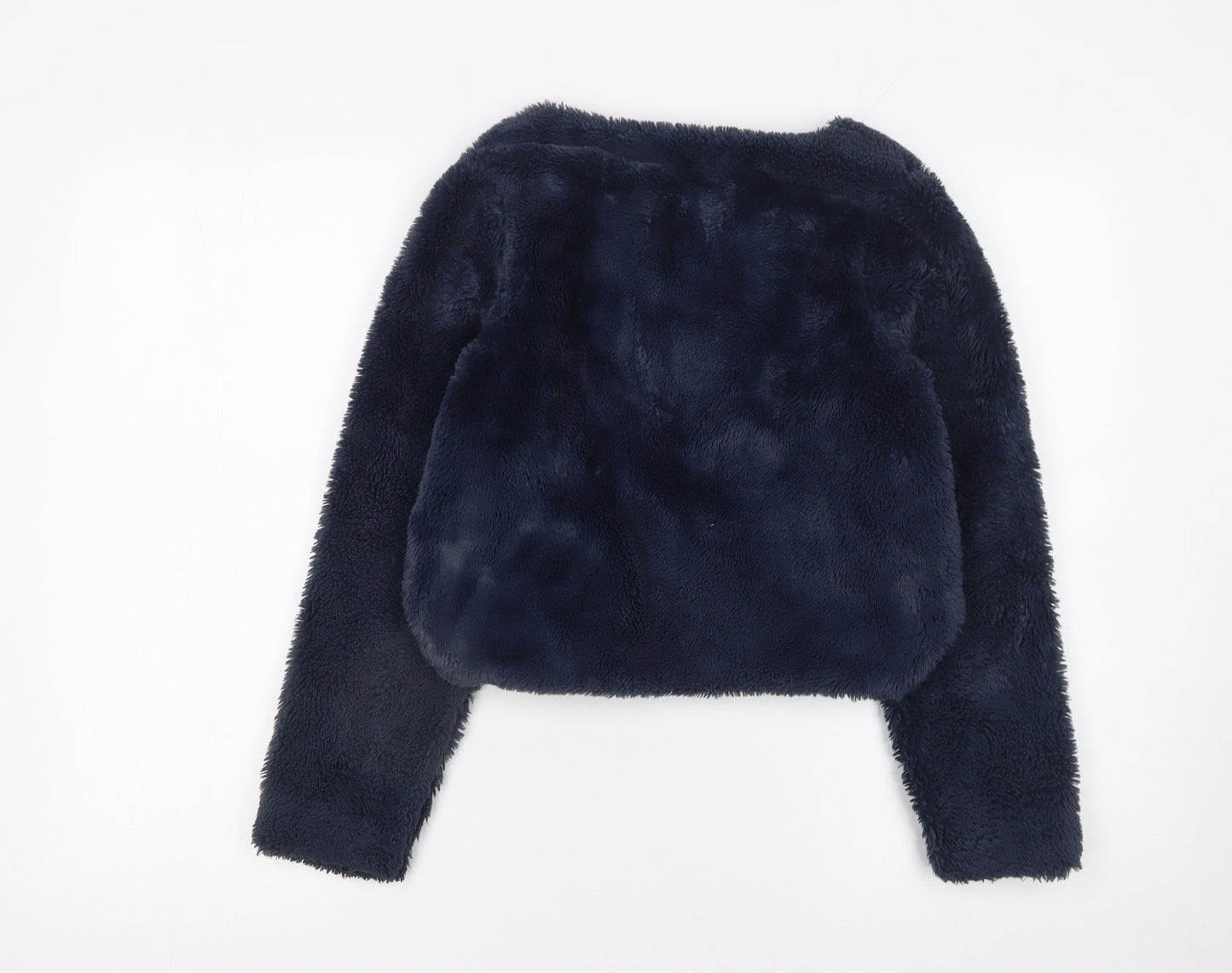 Polarn O. Pyret Girls Blue Faux Fur Zip Jacket 10-12 Years Lined Winter Coat