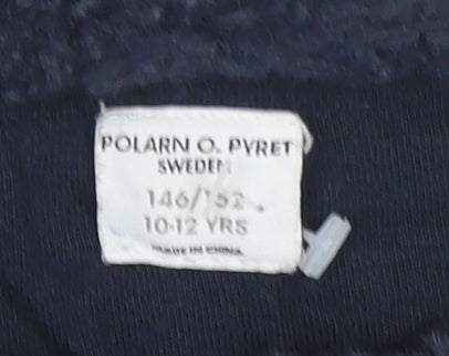 Polarn O. Pyret Girls Blue Faux Fur Zip Jacket 10-12 Years Lined Winter Coat