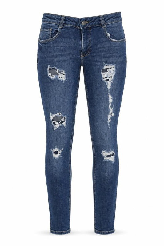 Denim Co. Women’s Blue Distressed Skinny Jeans Size 10
