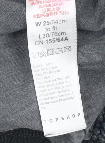 Topshop Womens Grey Striped Cotton Chino Trousers Size 8