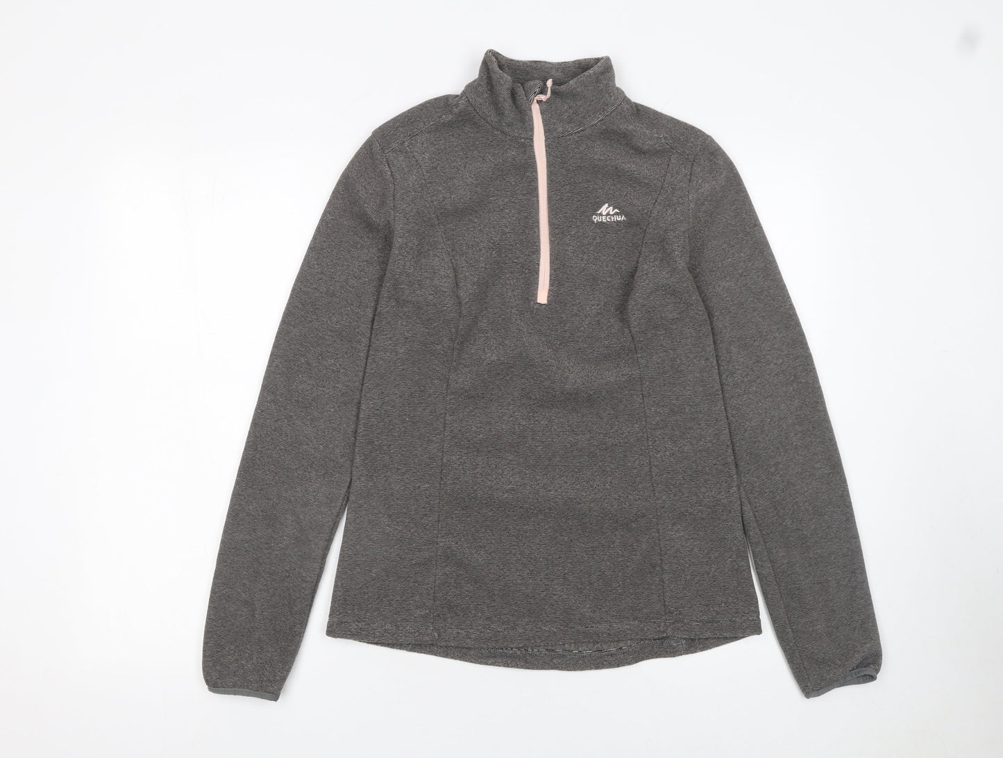 Quechua Women's Grey Fleece 1/2 Zip Pullover Sweatshirt Size S