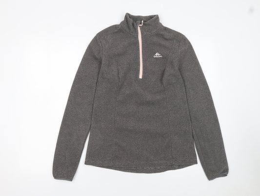 Quechua Women's Grey Fleece 1/2 Zip Pullover Sweatshirt Size S