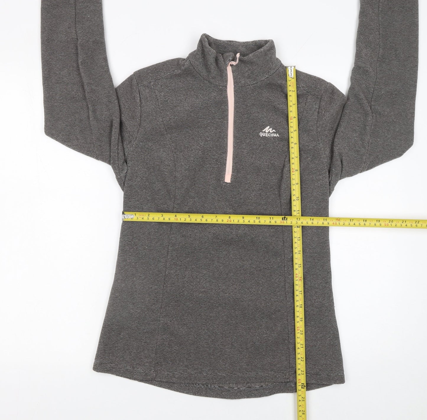 Quechua Women's Grey Fleece 1/2 Zip Pullover Sweatshirt Size S