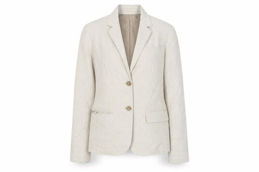 Gap Women Beige Linen Blend Two-Button Blazer UK 10