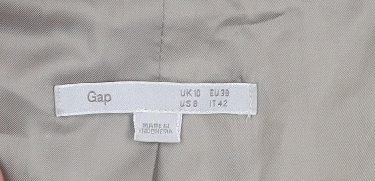 Gap Women Beige Linen Blend Two-Button Blazer UK 10