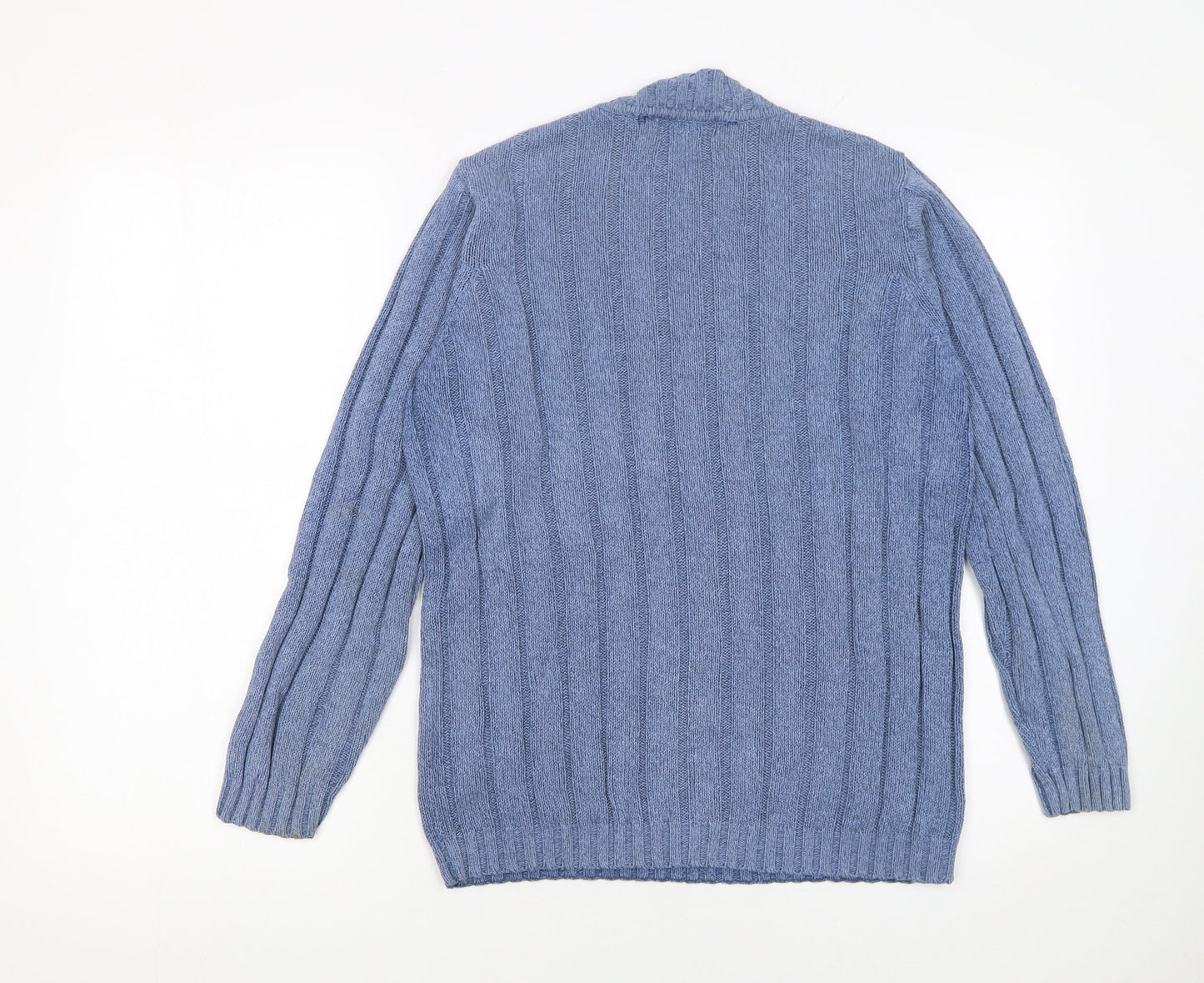 Jumper Women’s Blue Cotton Cable-Knit Crew Neck Pullover S