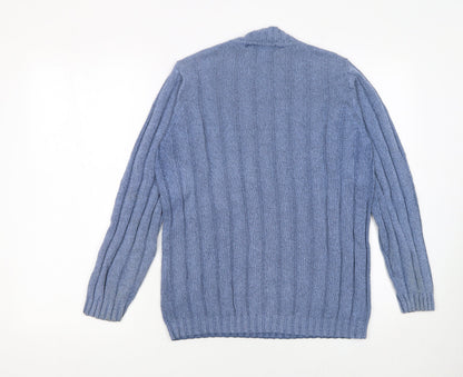 Jumper Women’s Blue Cotton Cable-Knit Crew Neck Pullover S