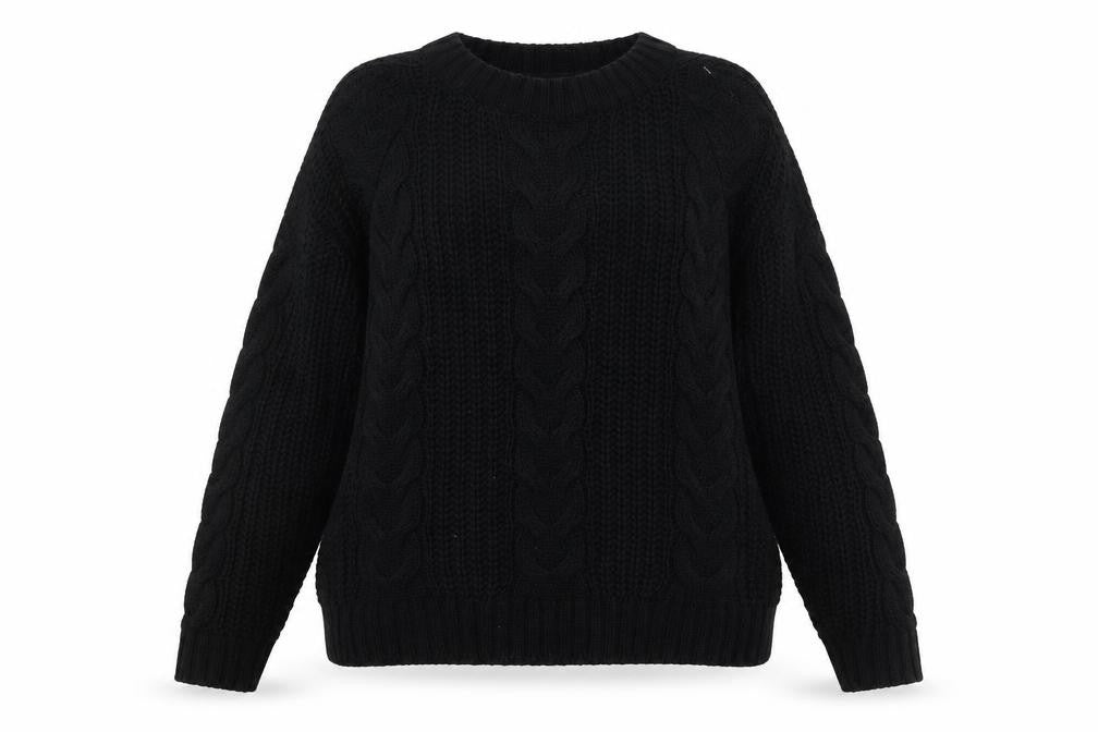 Vero Moda Women's Black Cable-Knit Acrylic Jumper XL