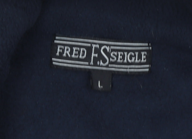FRED F SEIGLE Men's Black Fleece Full Zip Jacket Size L