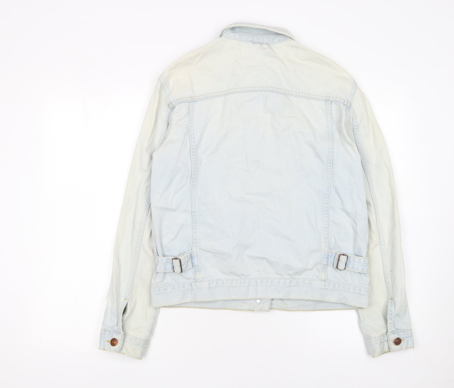Topshop Moto Women's Light Blue Denim Jacket UK 10 Classic Button-Up