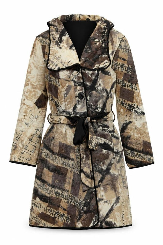 Lovely Womens Brown XS Mid-Length Belted Trench Coat