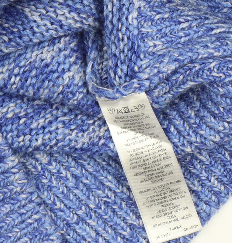 French Connection Womens Blue Chunky Knit High Neck Jumper Size S