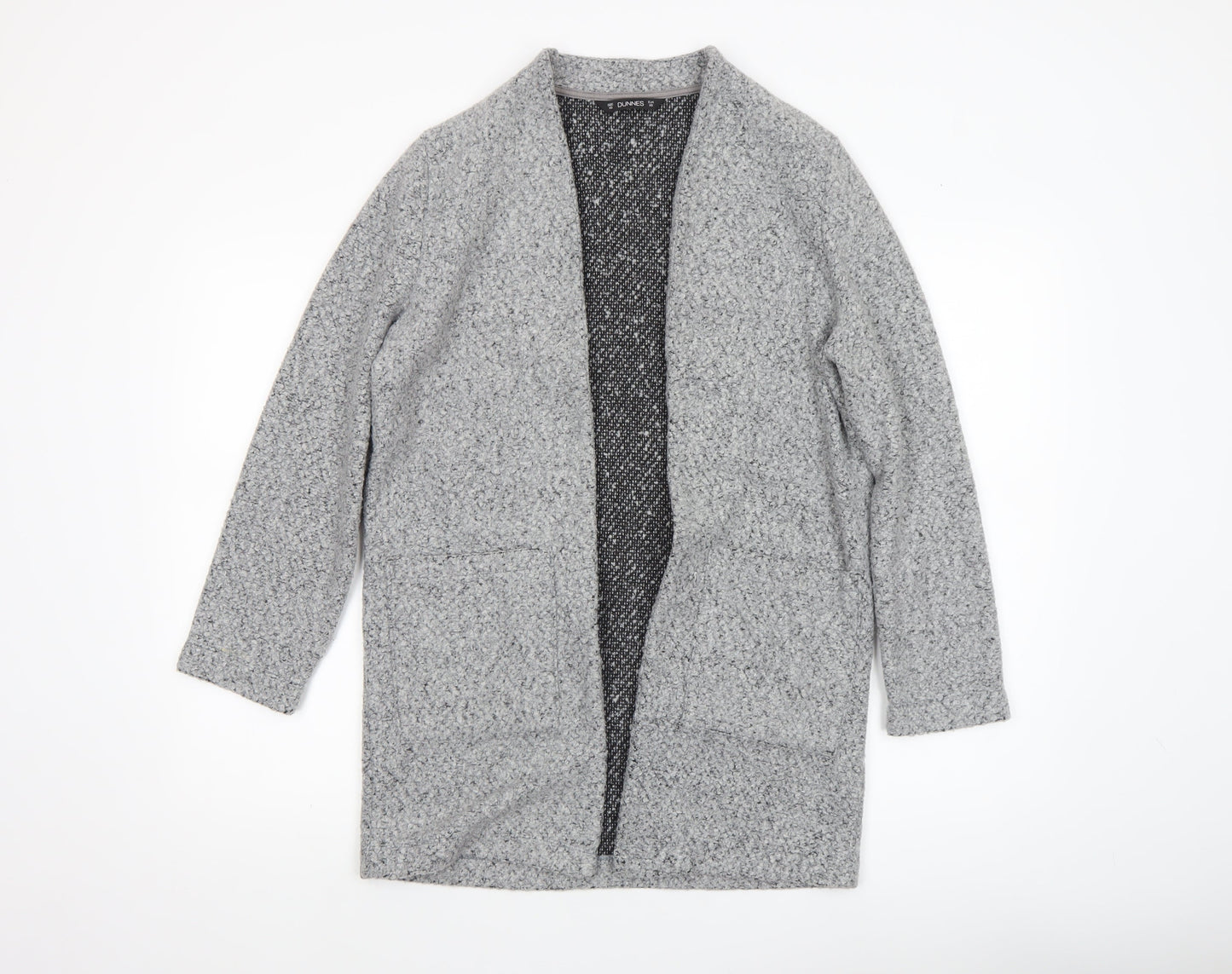 Dunnes Women Grey Chunky Knit Open Longline Cardigan XS