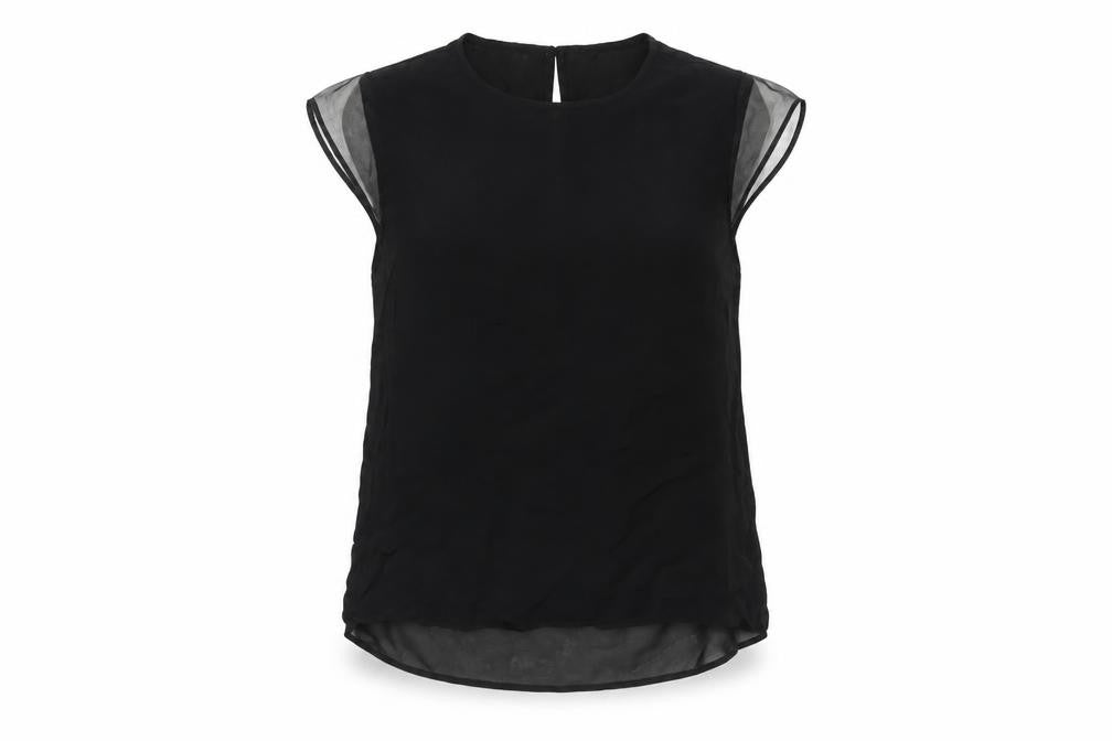 Coast Women's Black Sleeveless Round Neck Viscose Blouse Size 12
