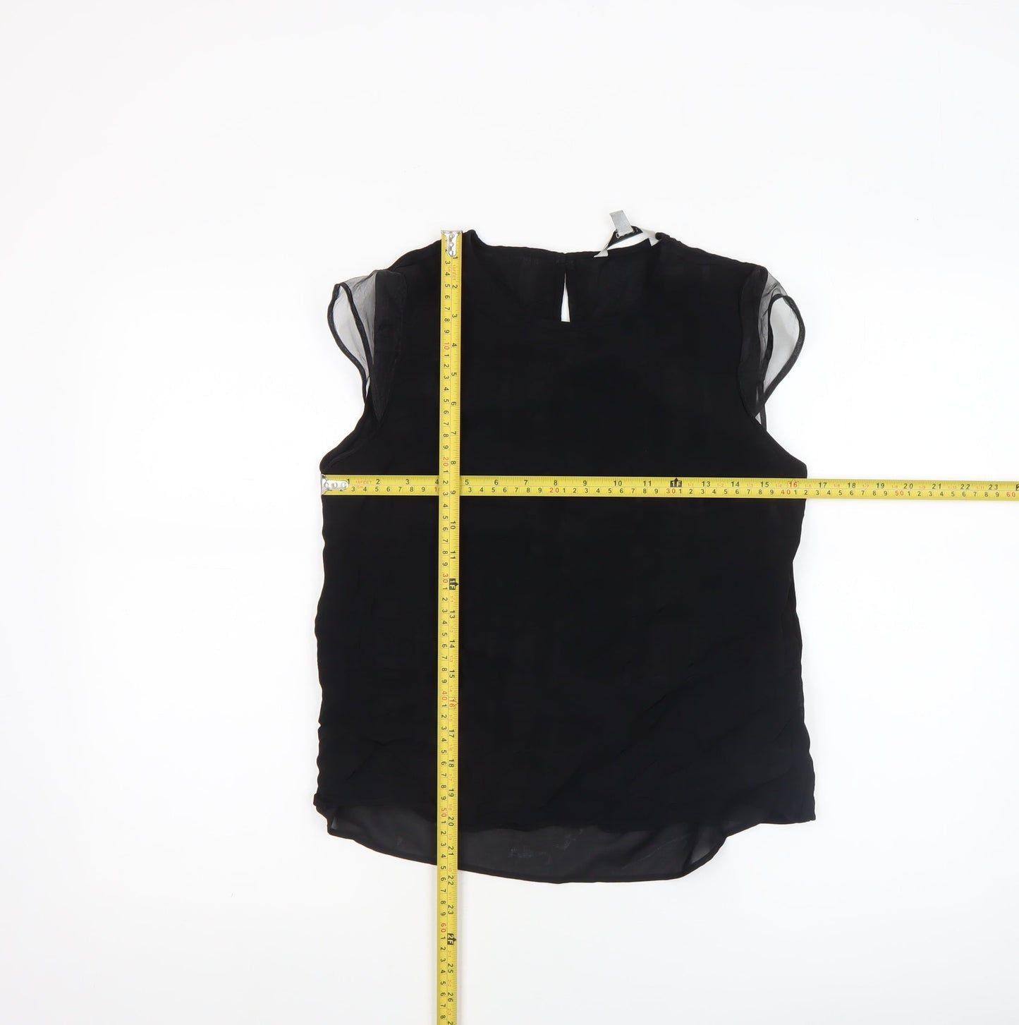 Coast Women's Black Sleeveless Round Neck Viscose Blouse Size 12