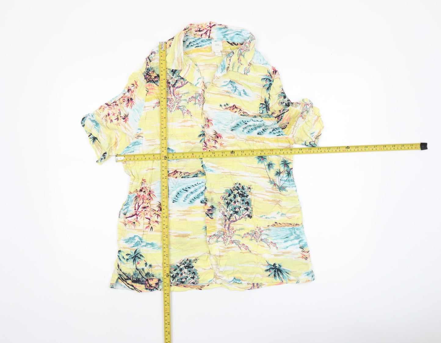 H&M L.O.G.G. Men's Multicoloured Hawaiian Viscose Shirt L