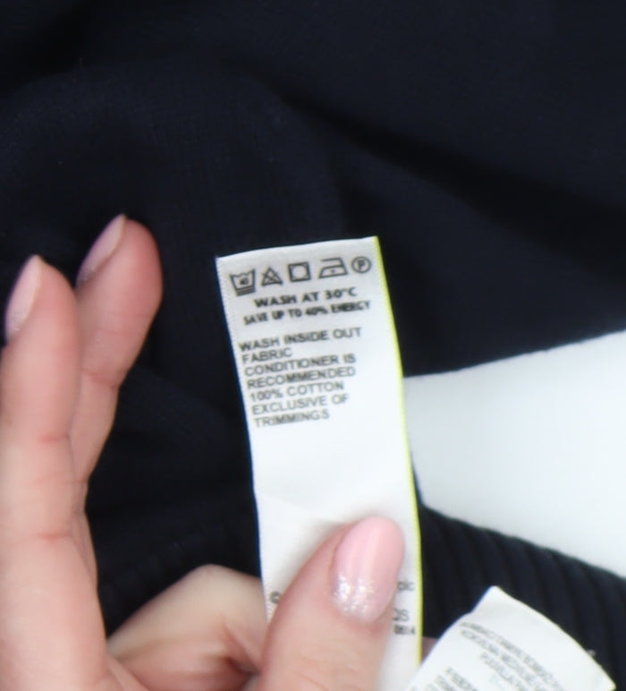 Marks and Spencer Men's Black 2XL 1/2 Zip Cotton Jumper