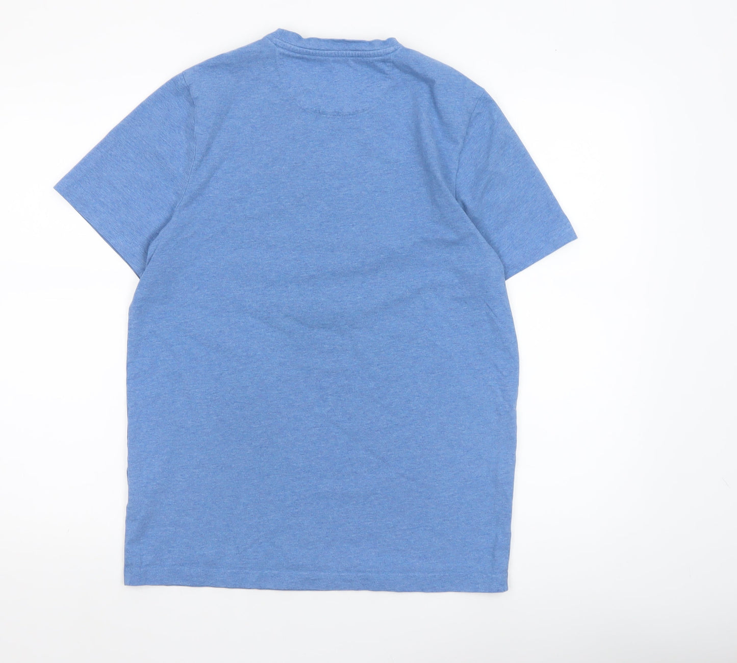Farah Men's Blue Organic Cotton Short Sleeve Crew Neck T-Shirt Size S