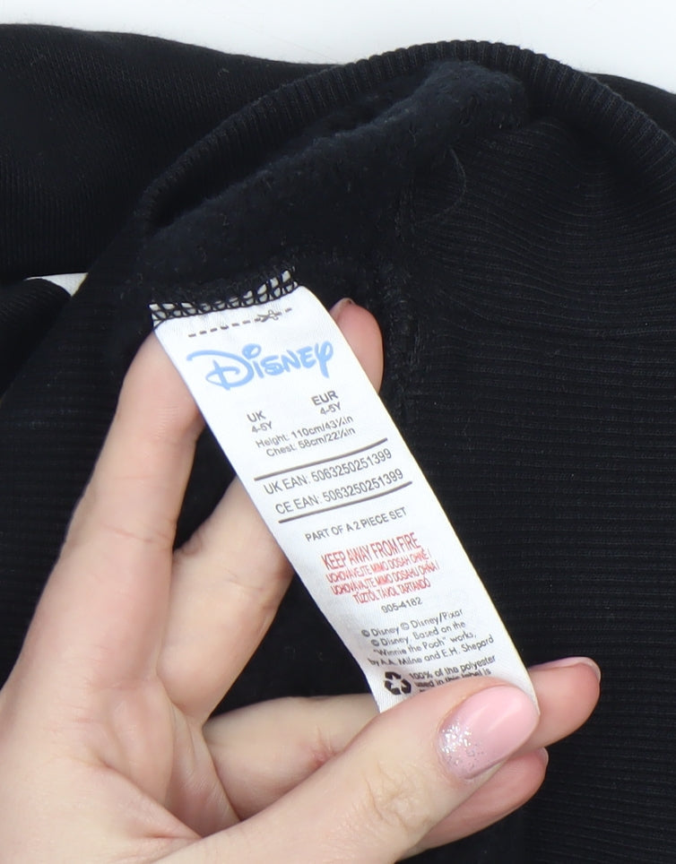 Disney Girls Black Stitch & Angel Ohana Pullover Sweatshirt 4-5 Years