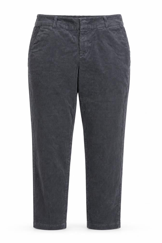 Part Two Women Grey Corduroy Cropped Trousers Size 12