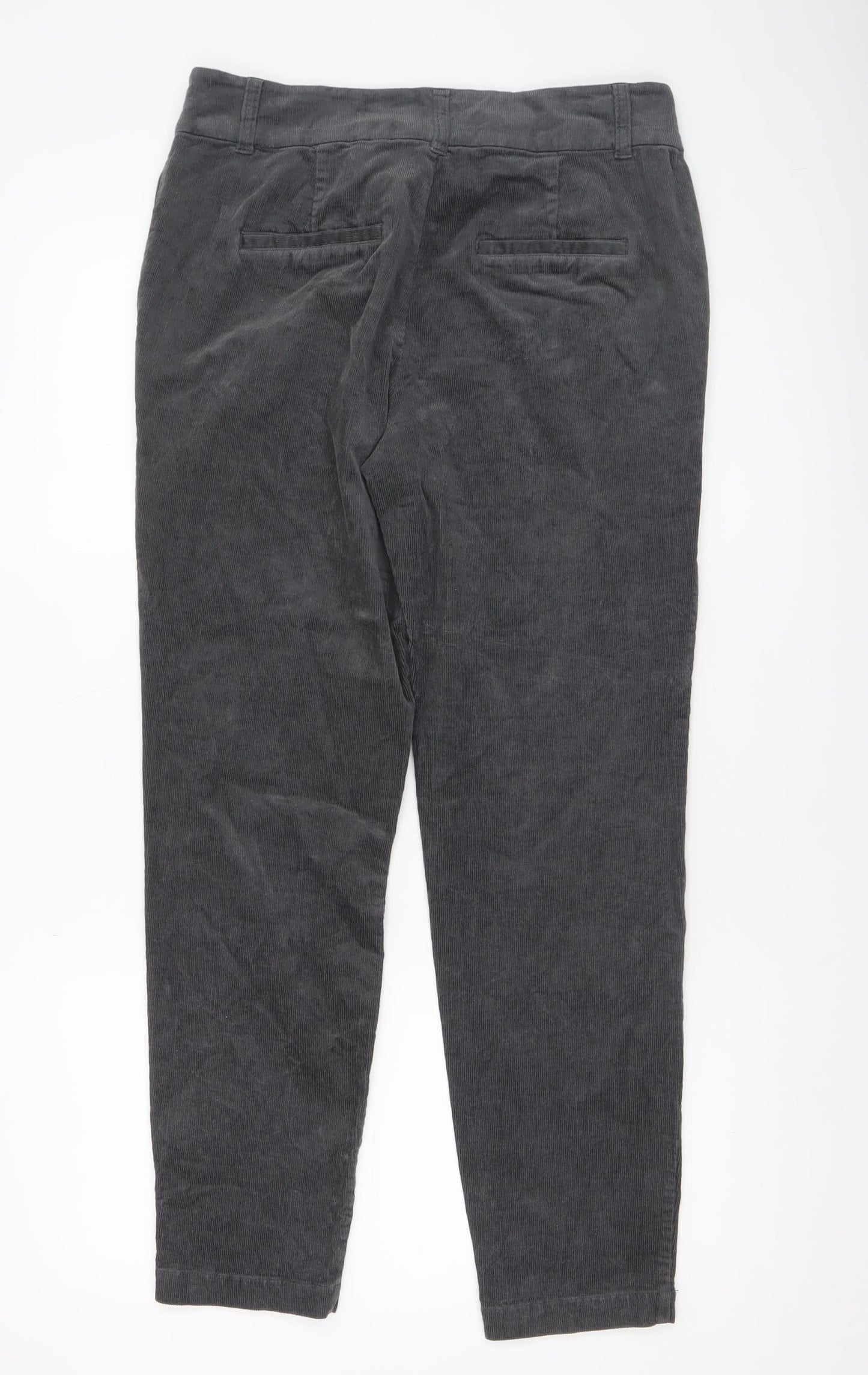 Part Two Women Grey Corduroy Cropped Trousers Size 12