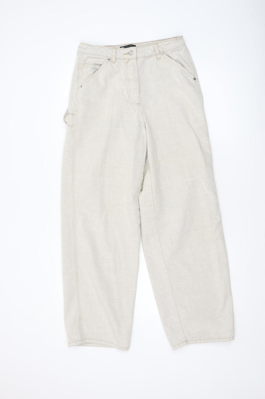 ASOS Women’s Beige Straight Leg Jeans Size 10 Cotton 28W 32L