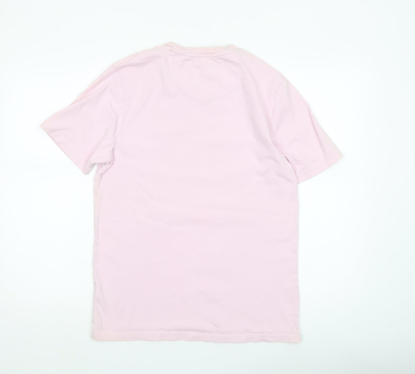 Diesel Men Pink Cotton Graphic Logo Crew Neck T-Shirt Medium