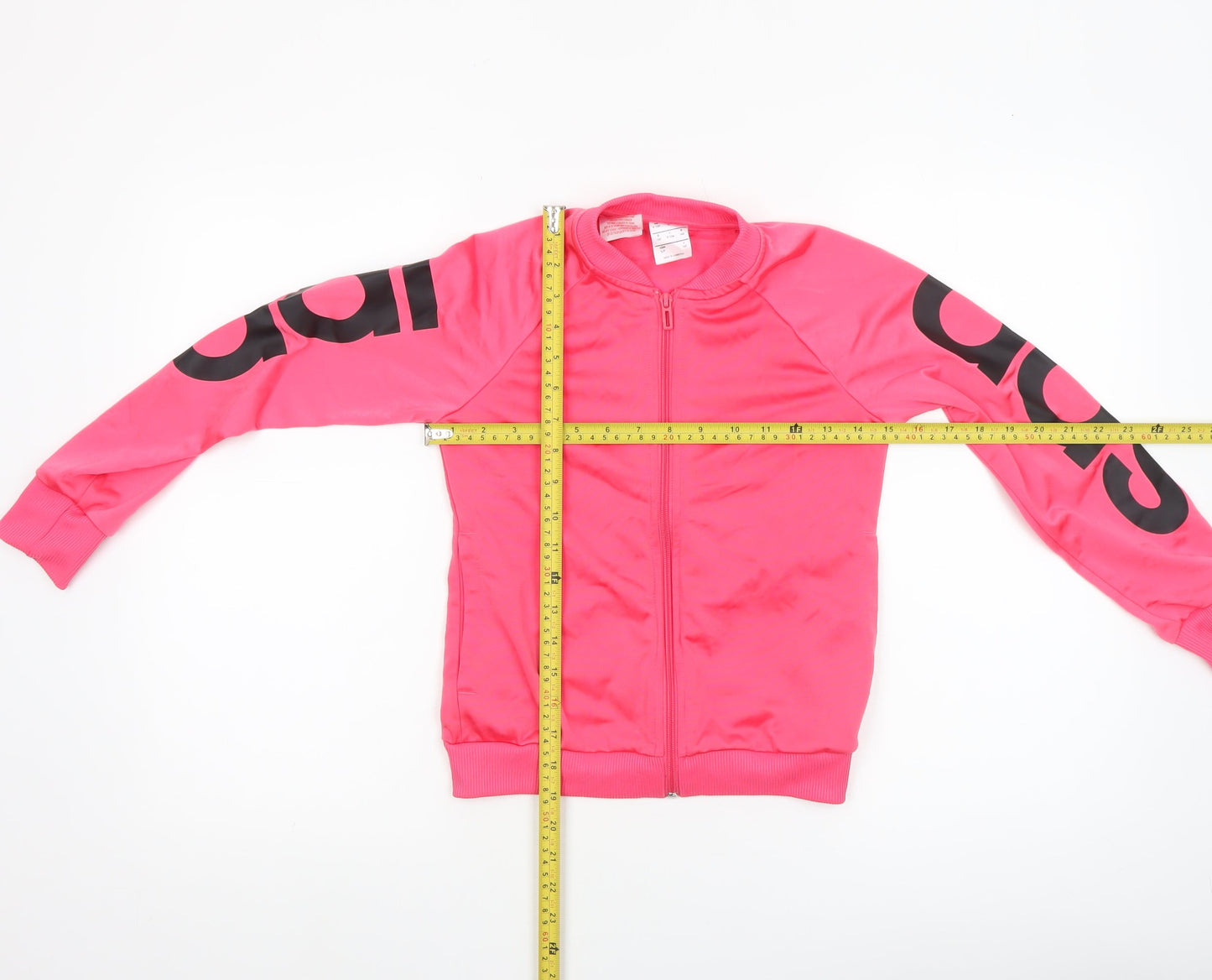 Adidas Girls Pink Full Zip Track Jacket 9-10 Years Lightweight Sportswear