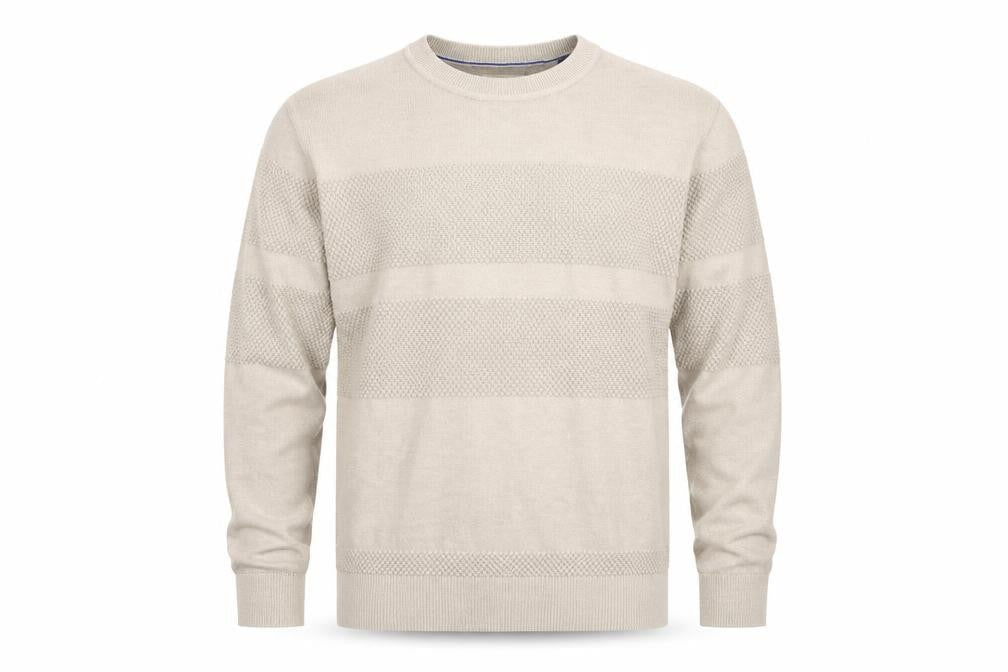 Jack & Jones Mens Beige L Crew Neck Knit Pullover Jumper