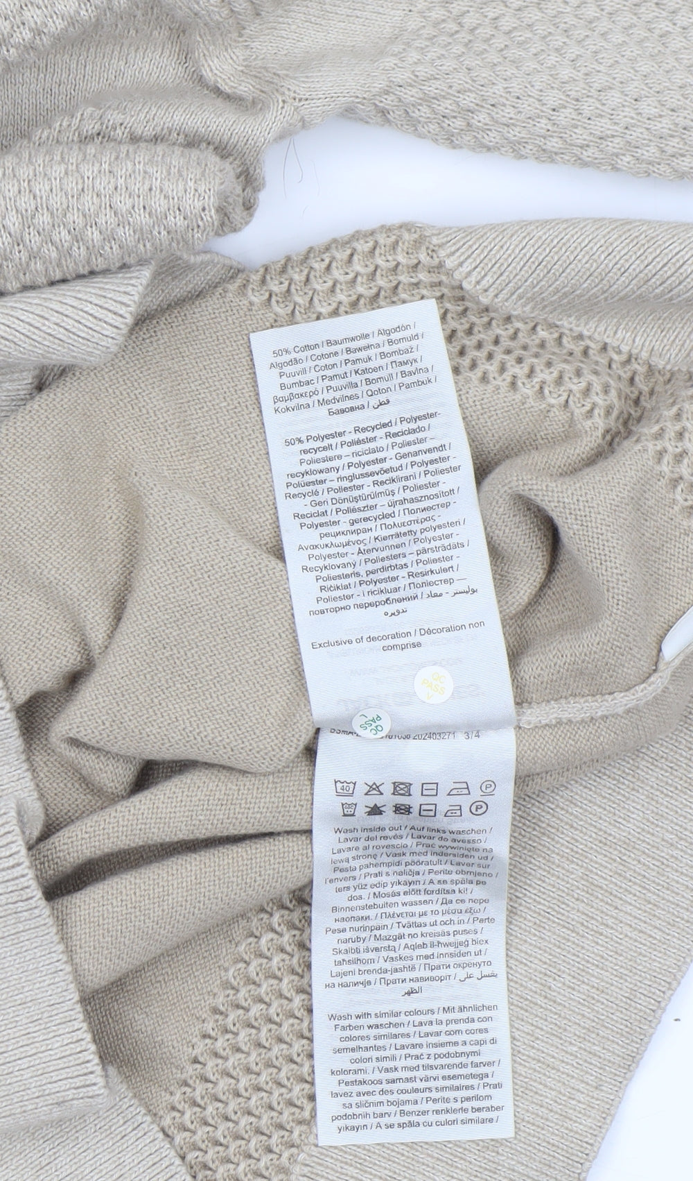 Jack & Jones Mens Beige L Crew Neck Knit Pullover Jumper