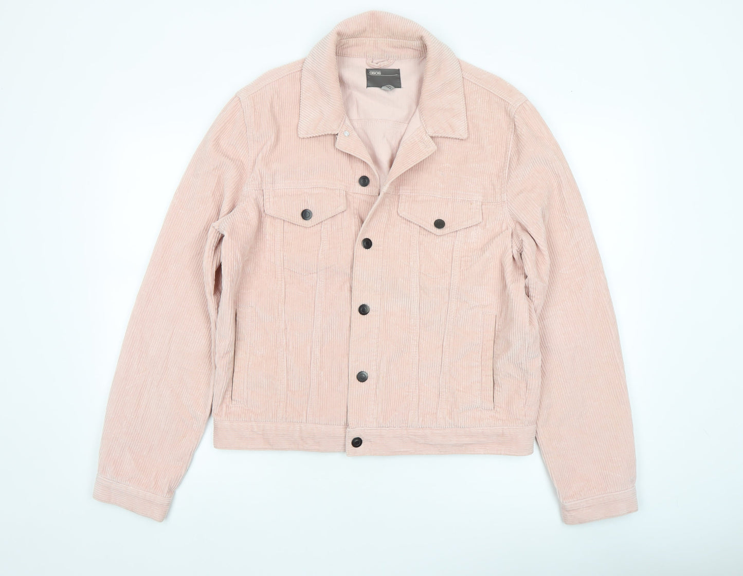 ASOS Women Pink Corduroy Button Basic Jacket Size M