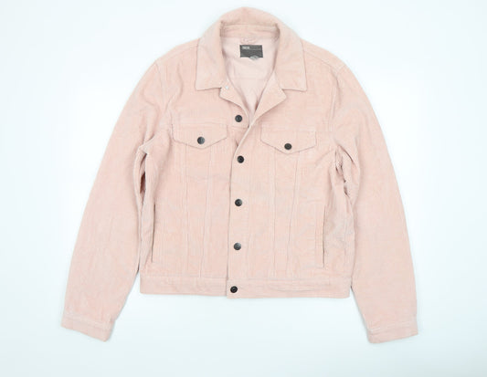ASOS Women Pink Corduroy Button Basic Jacket Size M