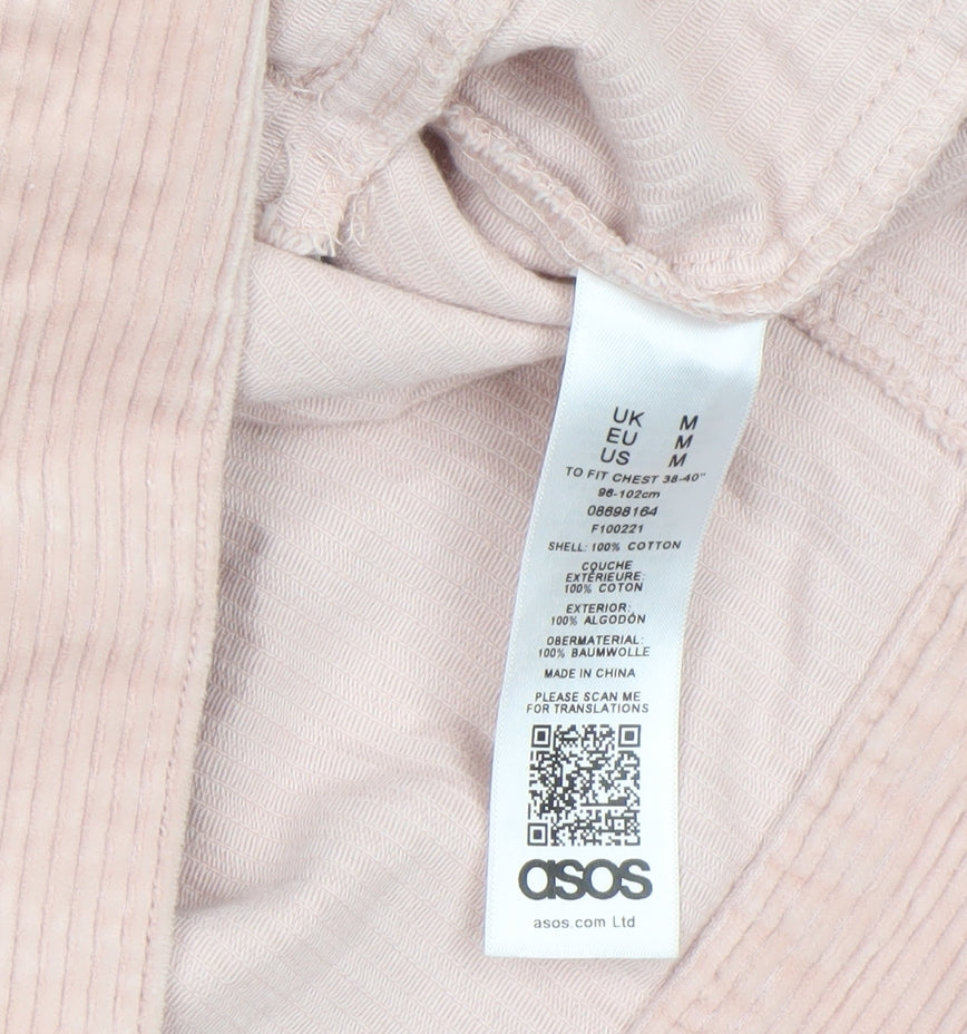 ASOS Women Pink Corduroy Button Basic Jacket Size M
