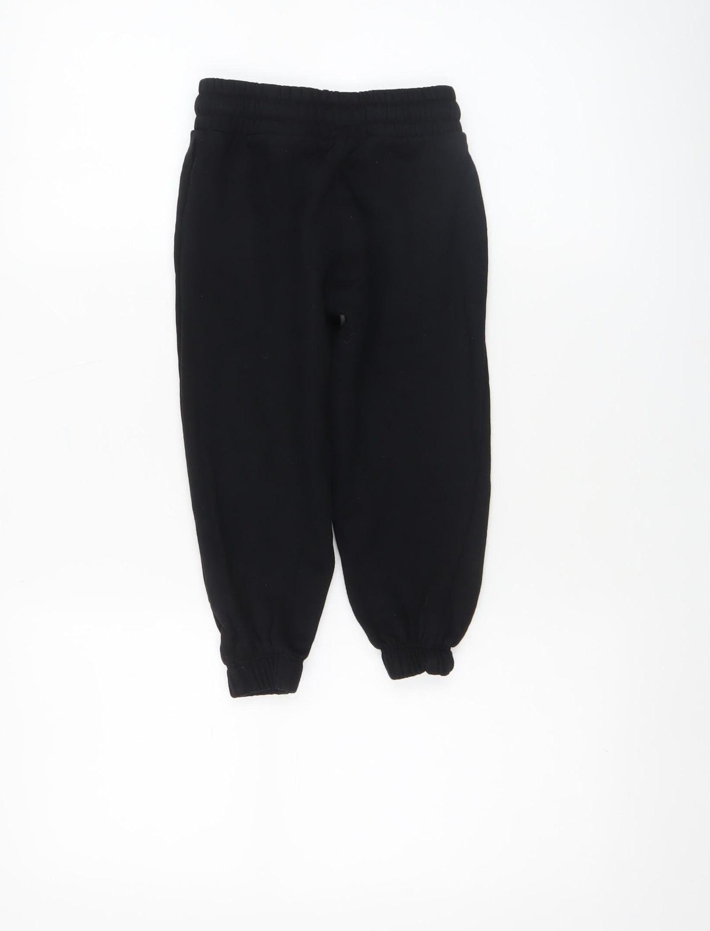 Disney Girls Black Lilo & Stitch Jogger Trousers 4-5 Years Cotton Fleece