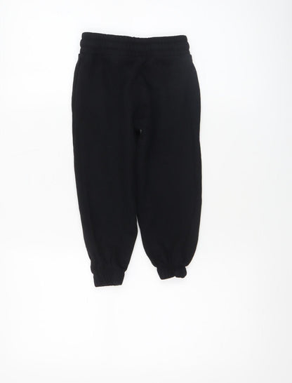 Disney Girls Black Lilo & Stitch Jogger Trousers 4-5 Years Cotton Fleece