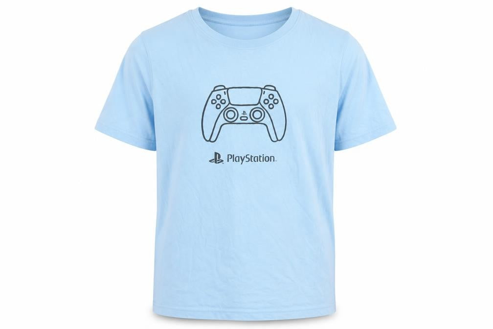 H&M Boys Blue PlayStation Graphic T-Shirt 14 Years Short Sleeve Cotton