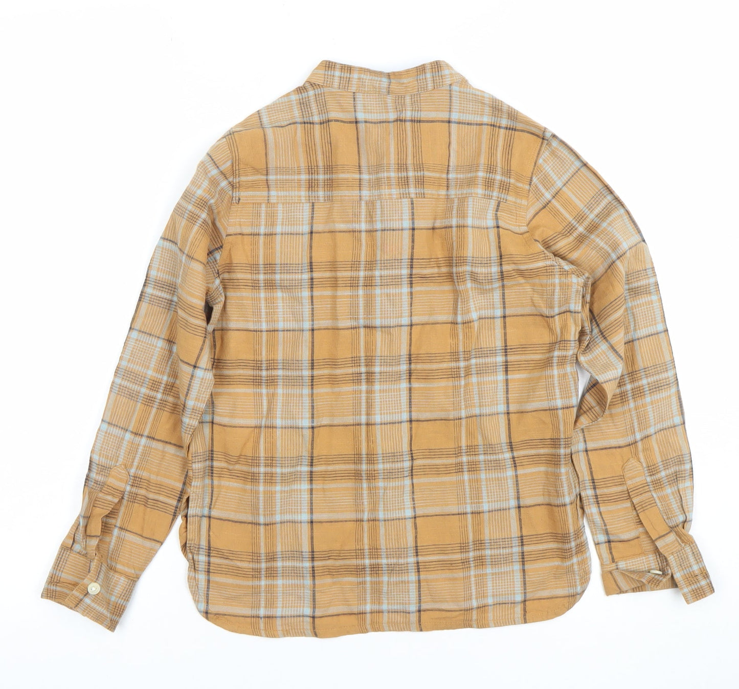 Name It Boys Brown Checked Cotton Button-Up Shirt 7-8 Years Long Sleeve