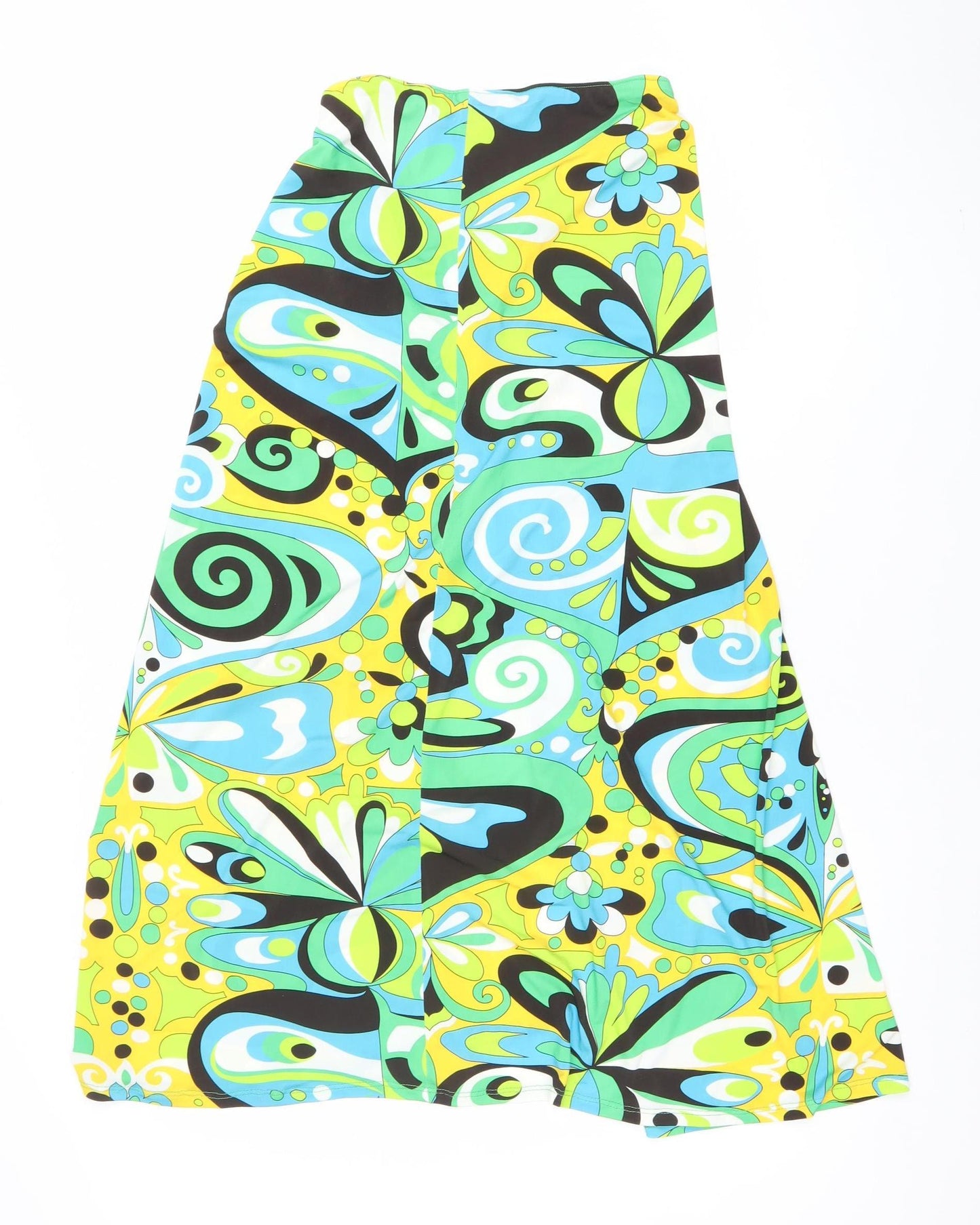 Zara Women Multicoloured S Wrap Midi Skirt Retro Print Stretch