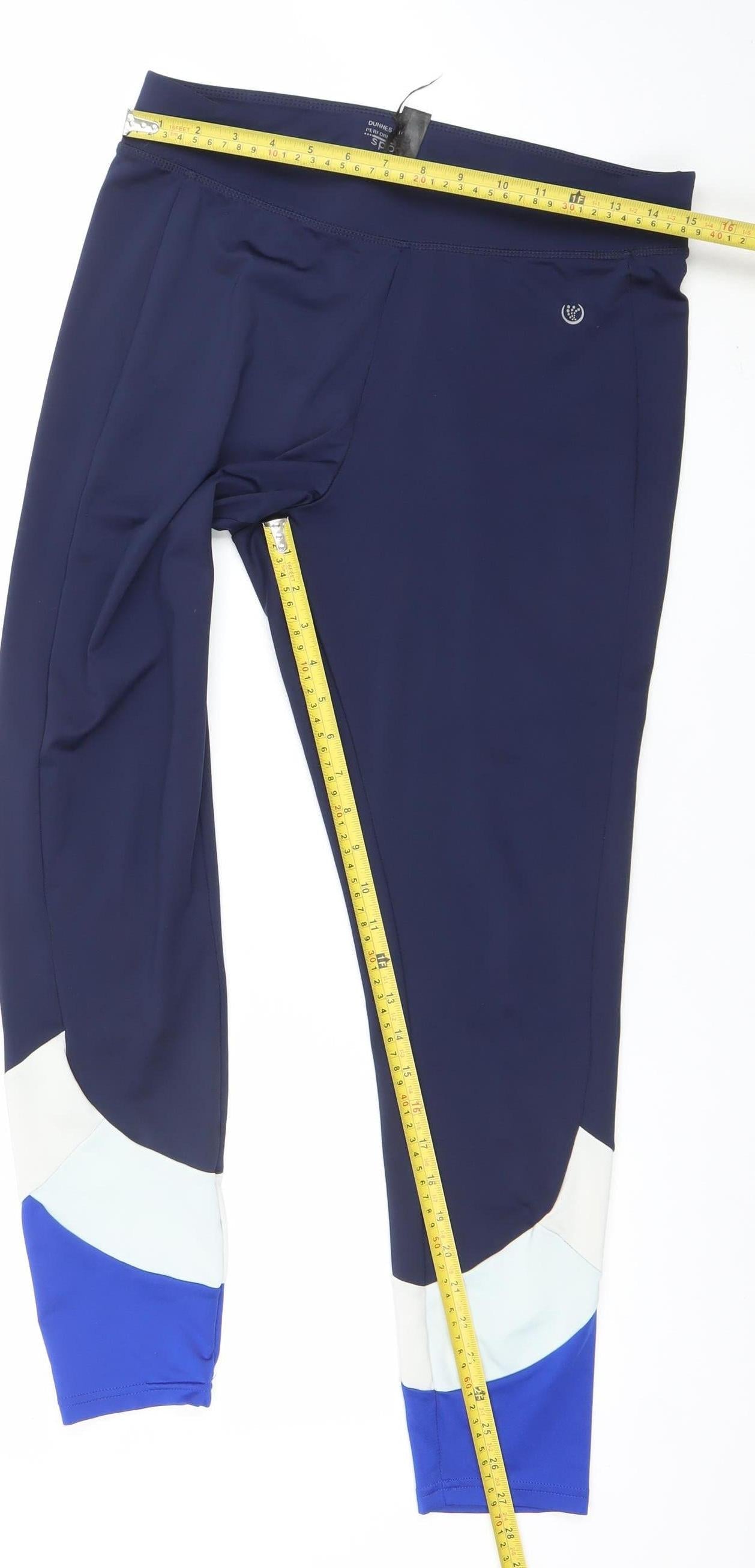 Dunnes Stores Women Blue Colourblock Performance Leggings L