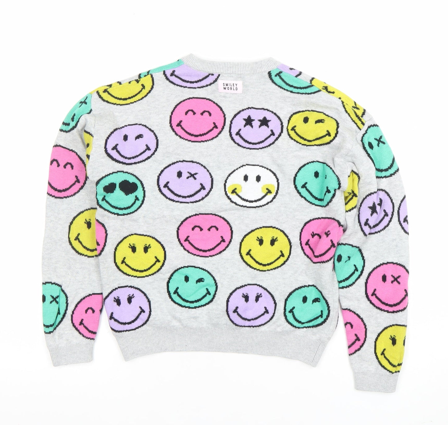 Next Girls Grey SmileyWorld Christmas Pullover Jumper 8 Years
