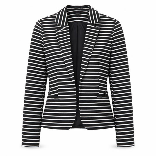 Atmosphere Women Black White Stripe Blazer UK 12 Single-Breasted Jacket