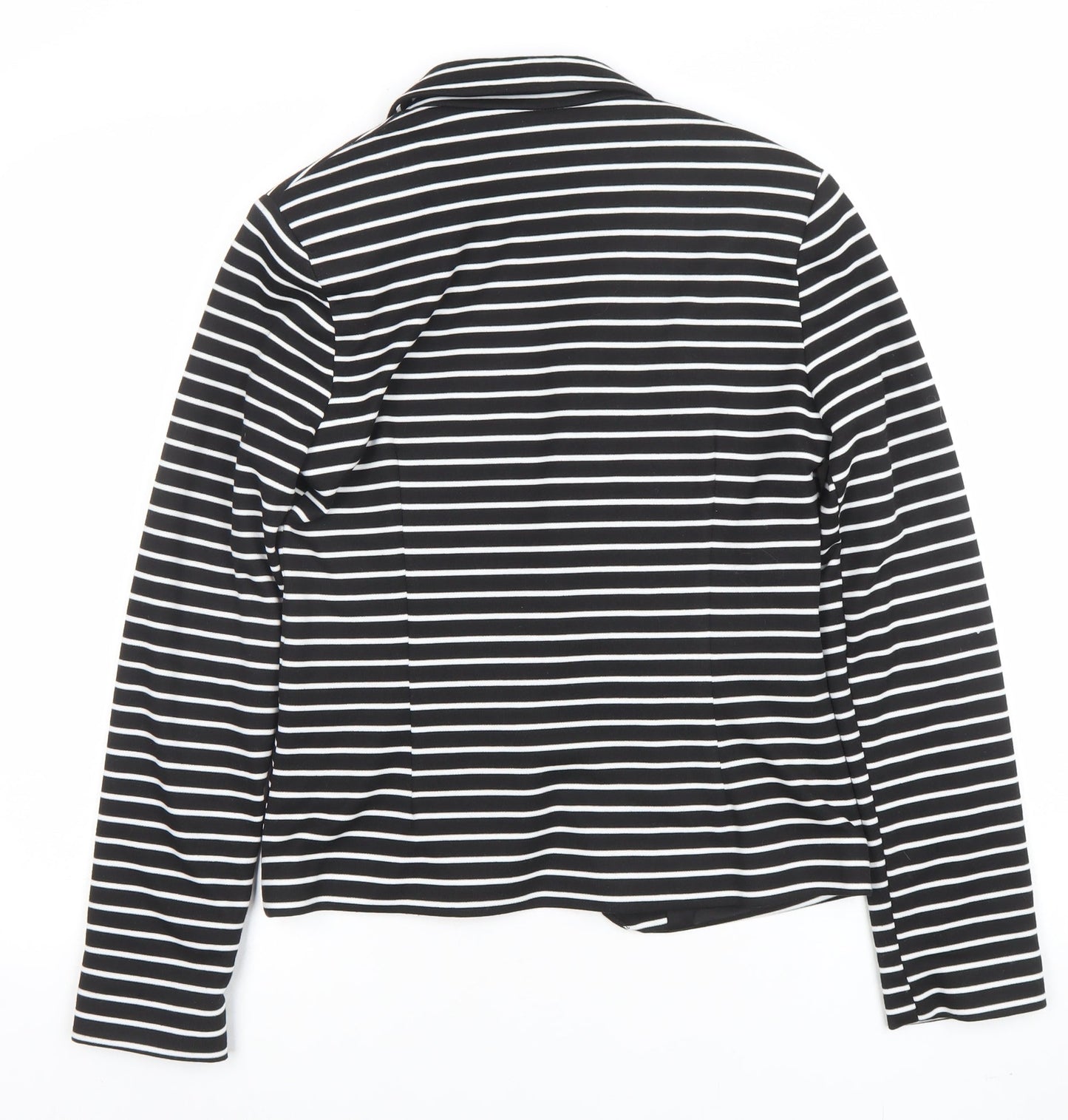 Atmosphere Women Black White Stripe Blazer UK 12 Single-Breasted Jacket