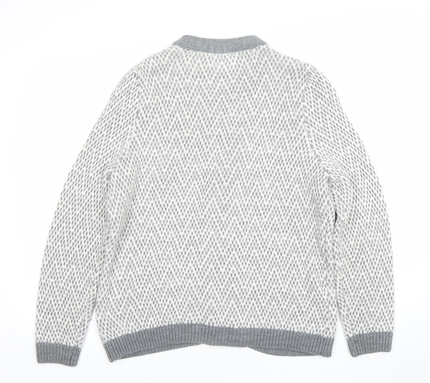BN Collection Women's Grey Wool Zip Cardigan L
