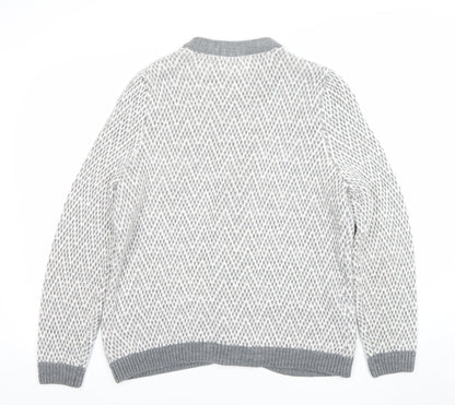 Bonmarché BN Collection Women's Grey Wool Zip Cardigan L