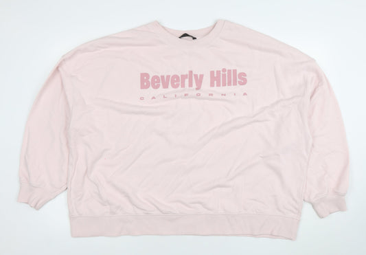 Dunnes Women Light Pink XXL Beverly Hills Crew Neck Sweatshirt