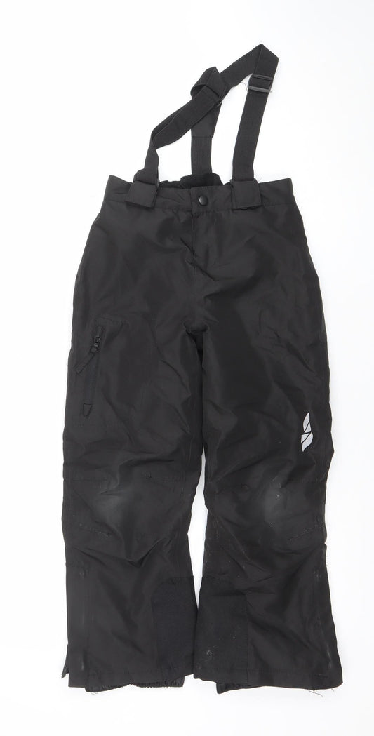 Crivit Boys Black 7 Years Snow Pants Waterproof Insulated Adjustable