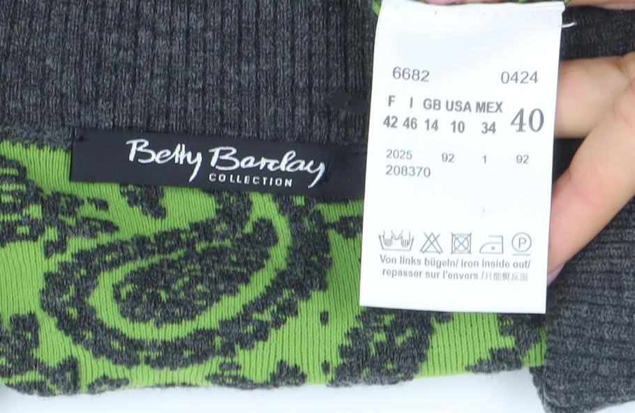 Really Barelays Womens Grey Wool Blend Paisley Cardigan Size 14